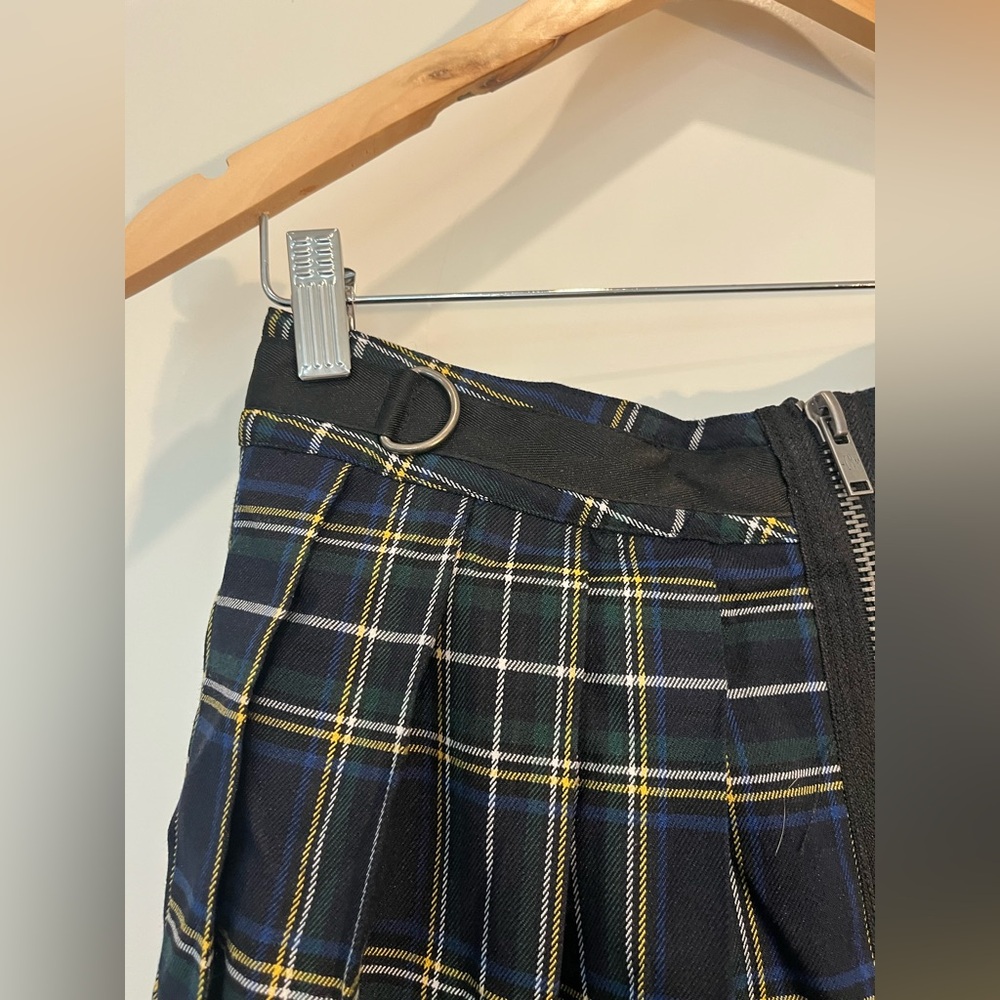 NWT Dolls Kill Current Mood Plaid Pleated Mini Skirt Punk Goth Grunge Rave Sz L - Picture 6 of 11